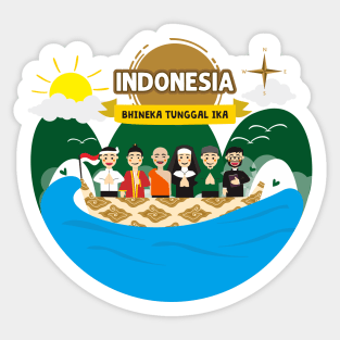 Bhineka Tunggal Ika of Indonesia T-Shirt Design Sticker